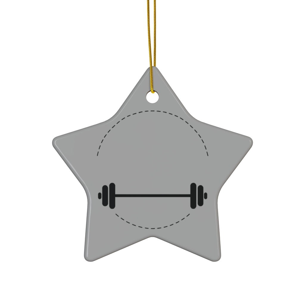 Fitness Barbell Ceramic Ornament - Holiday Gym Decor