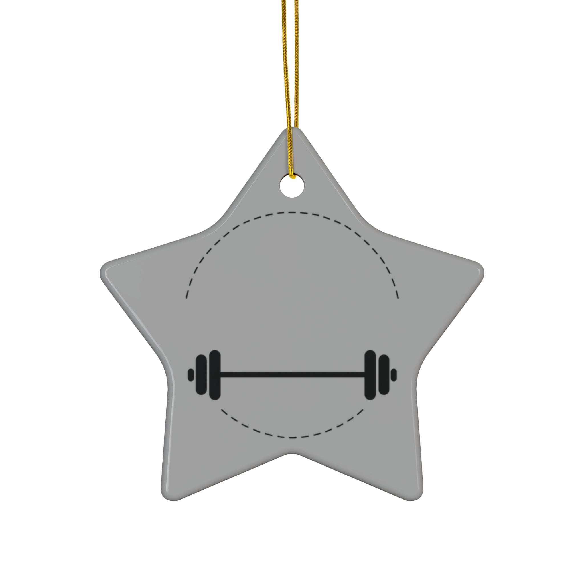 Fitness Barbell Ceramic Ornament - Holiday Gym Decor
