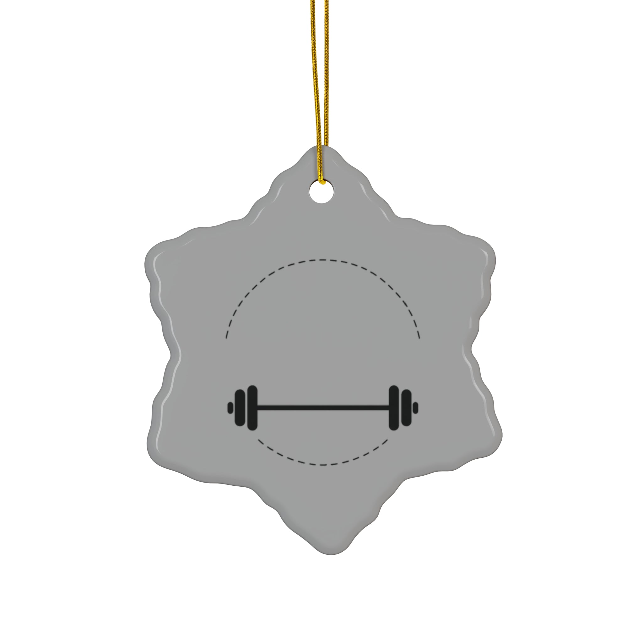 Fitness Barbell Ceramic Ornament - Holiday Gym Decor