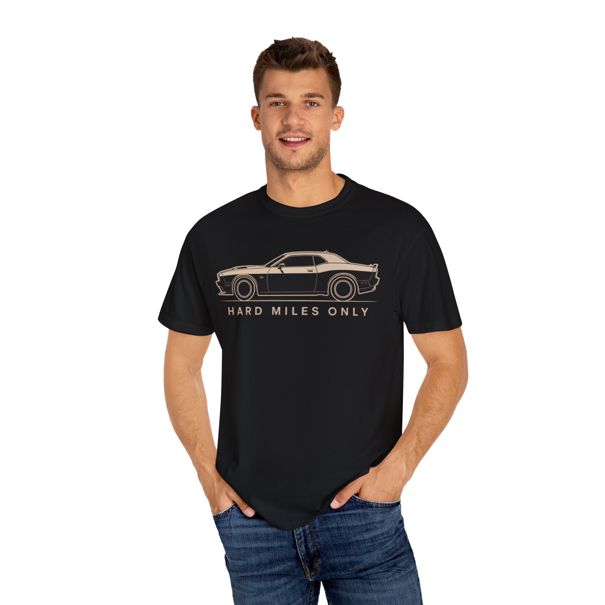 Hard Miles Only — Minimalist Challenger Graphic T-Shirt