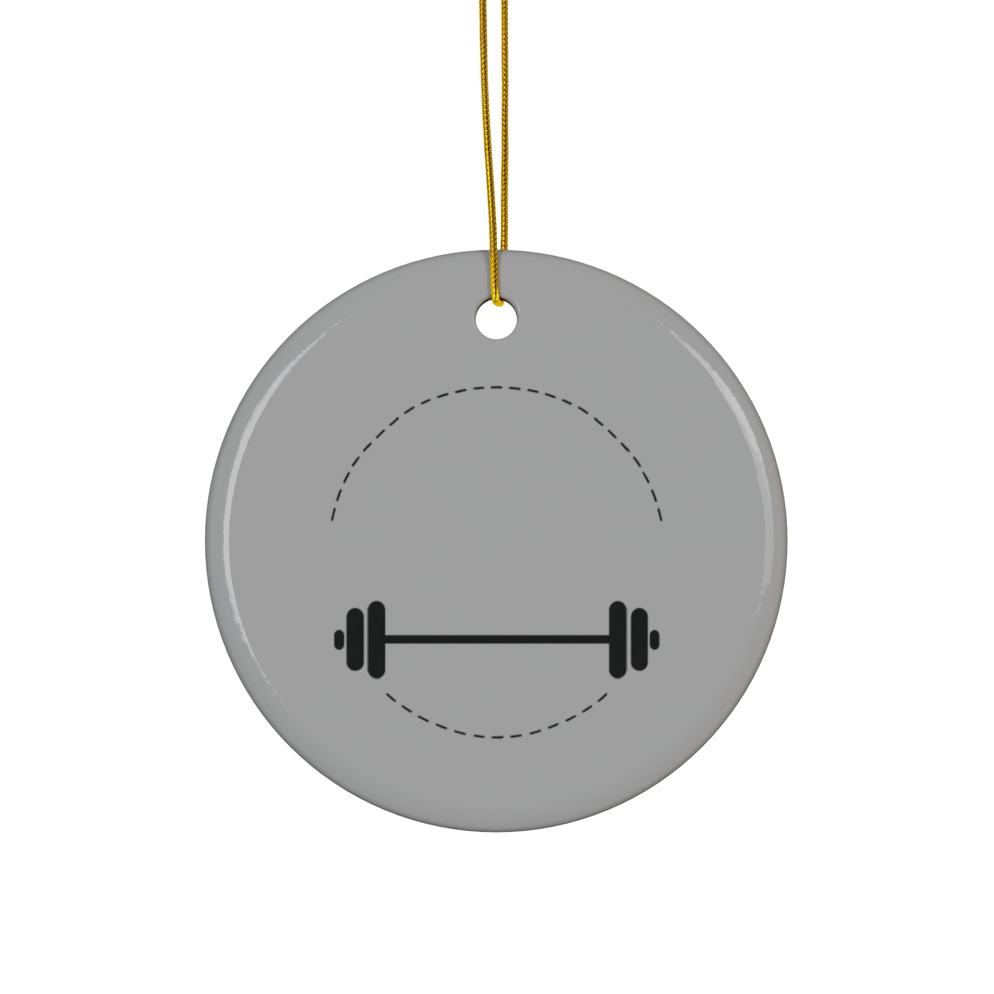 Fitness Barbell Ceramic Ornament - Holiday Gym Decor