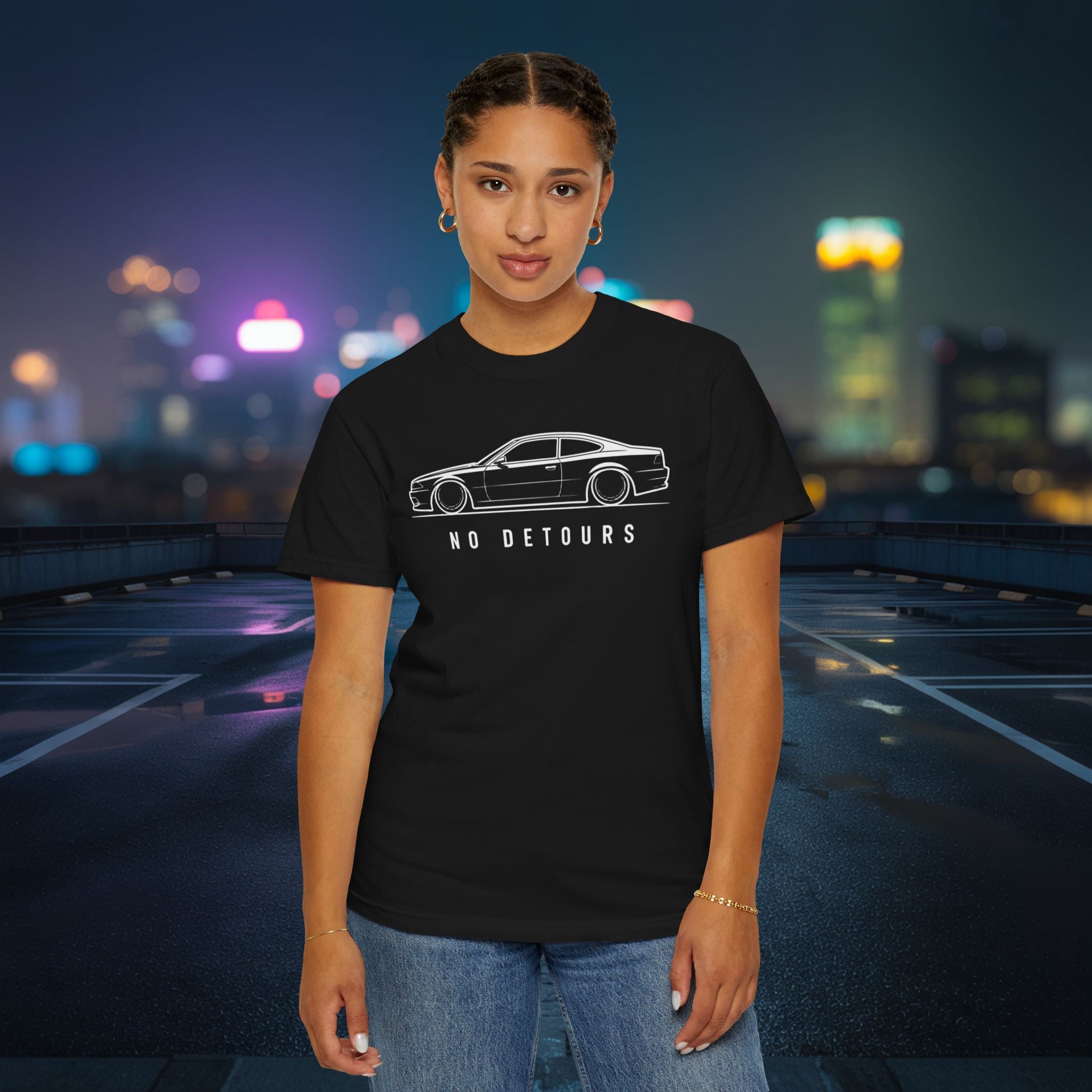 No Detours — Minimalist Sports Coupe Graphic T-Shirt