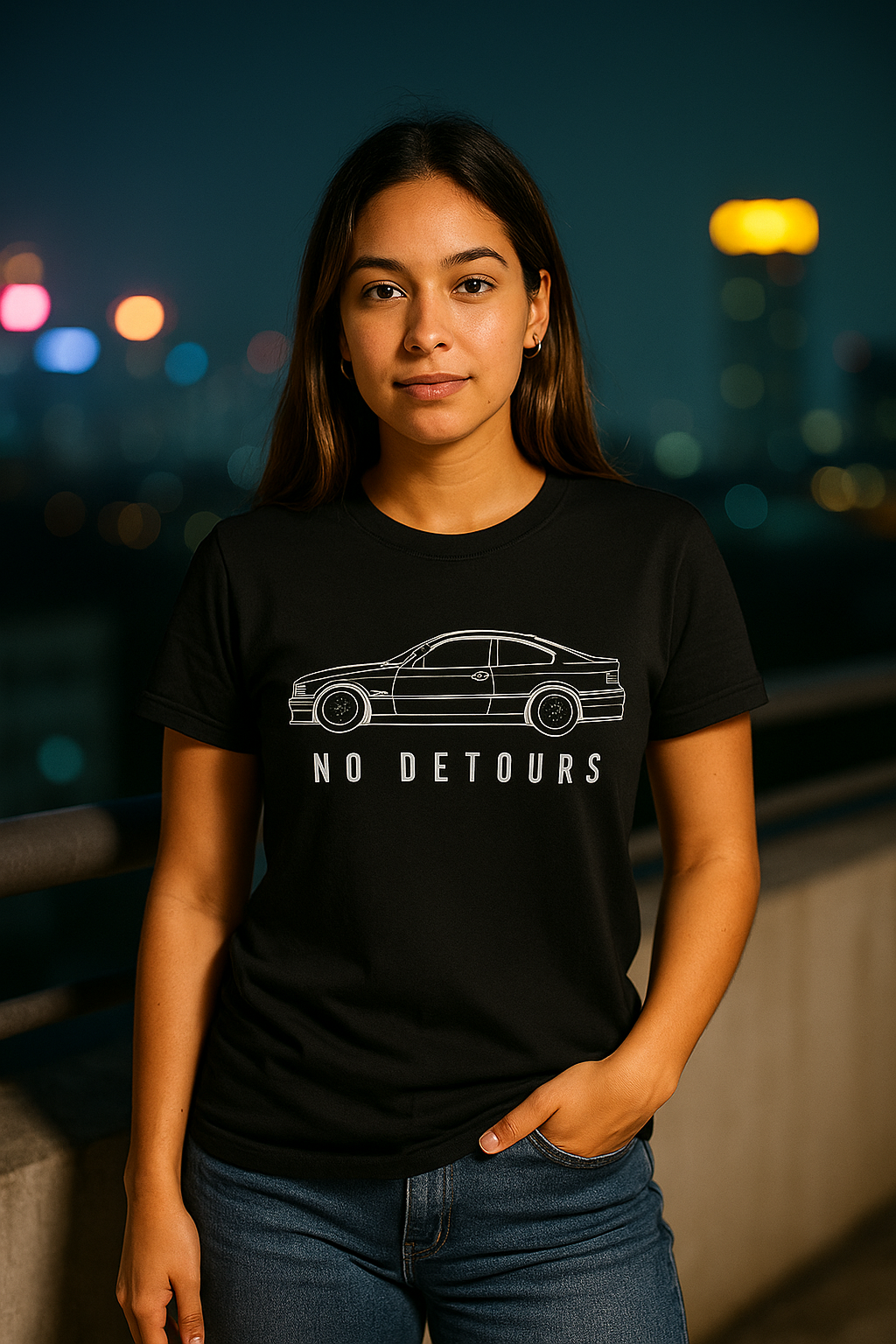 No Detours — Minimalist Sports Coupe Graphic T-Shirt