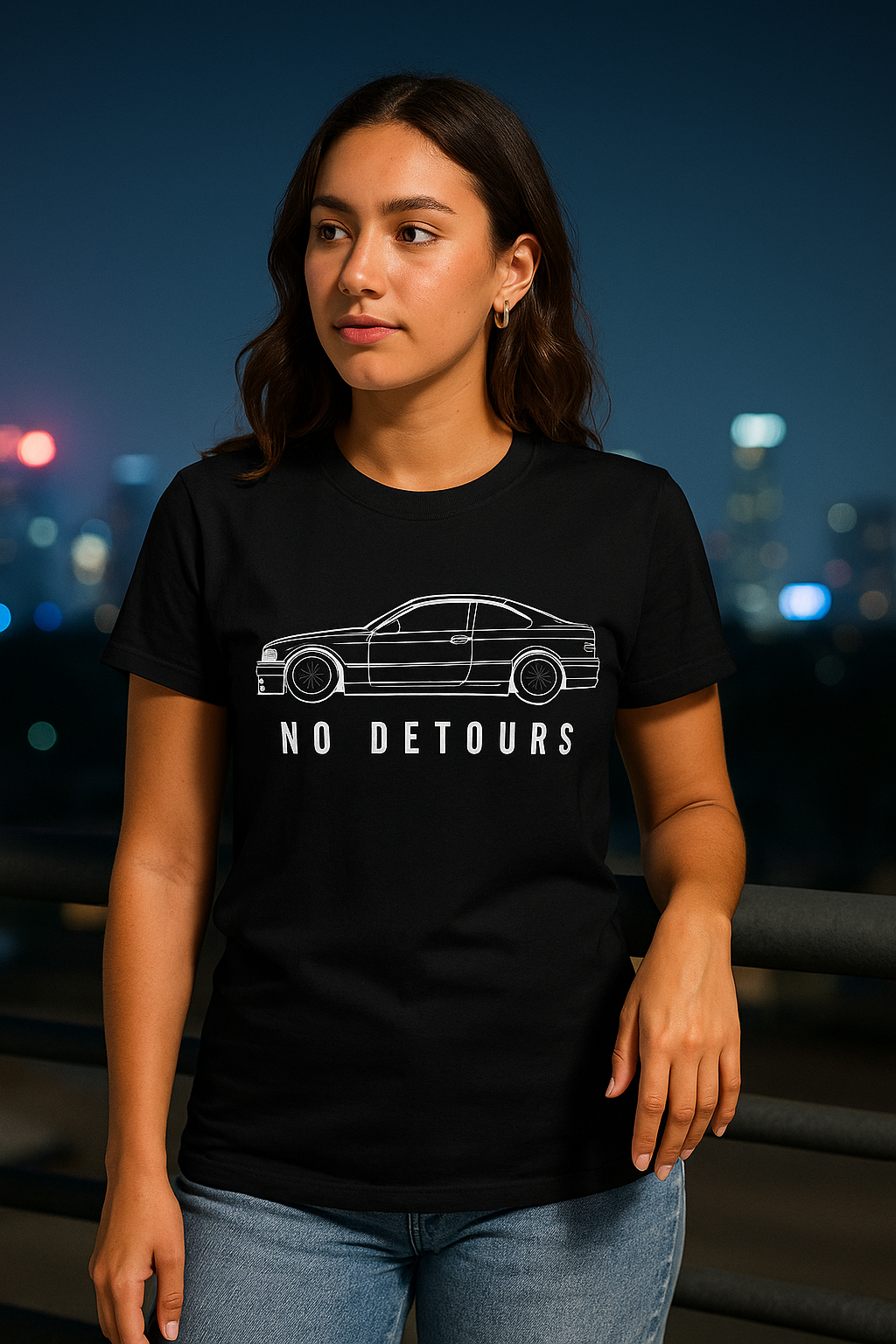 No Detours — Minimalist Sports Coupe Graphic T-Shirt