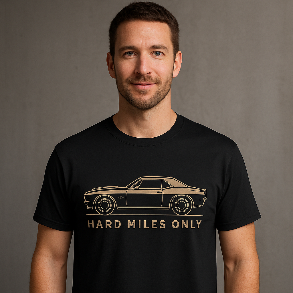 Hard Miles Only — Minimalist Challenger Graphic T-Shirt